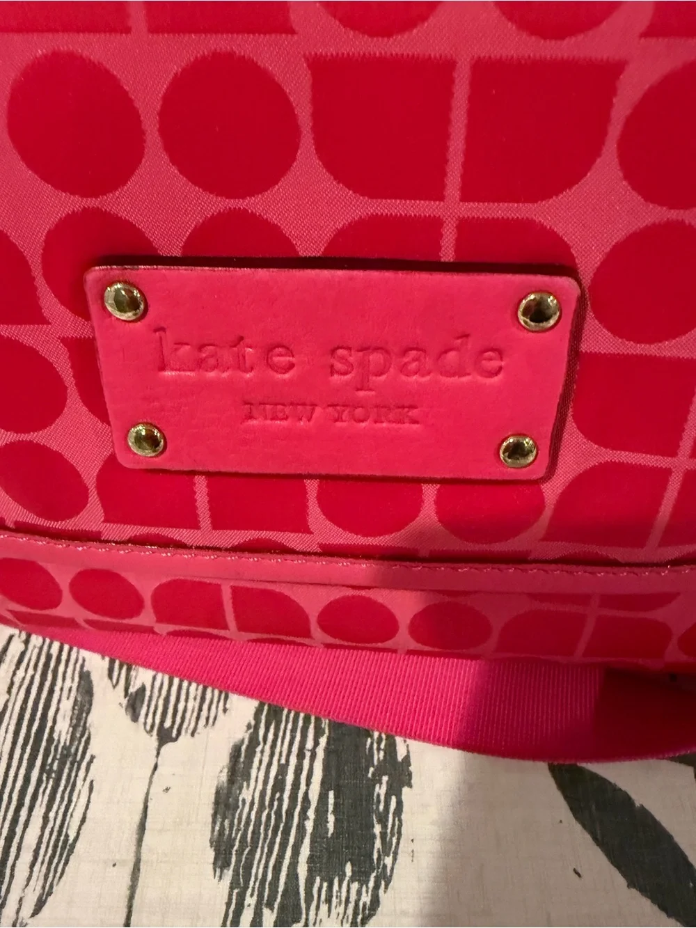 Kate Spade Hot Pink Geo-Print Crossbody Bag